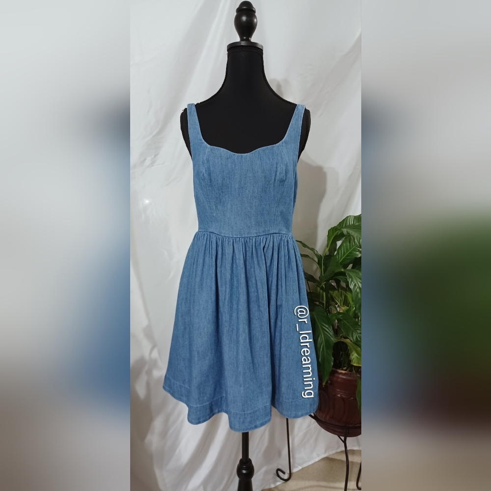 NWT Old Navy Fit & Flare Cami Mini Dress Size Small In Blue